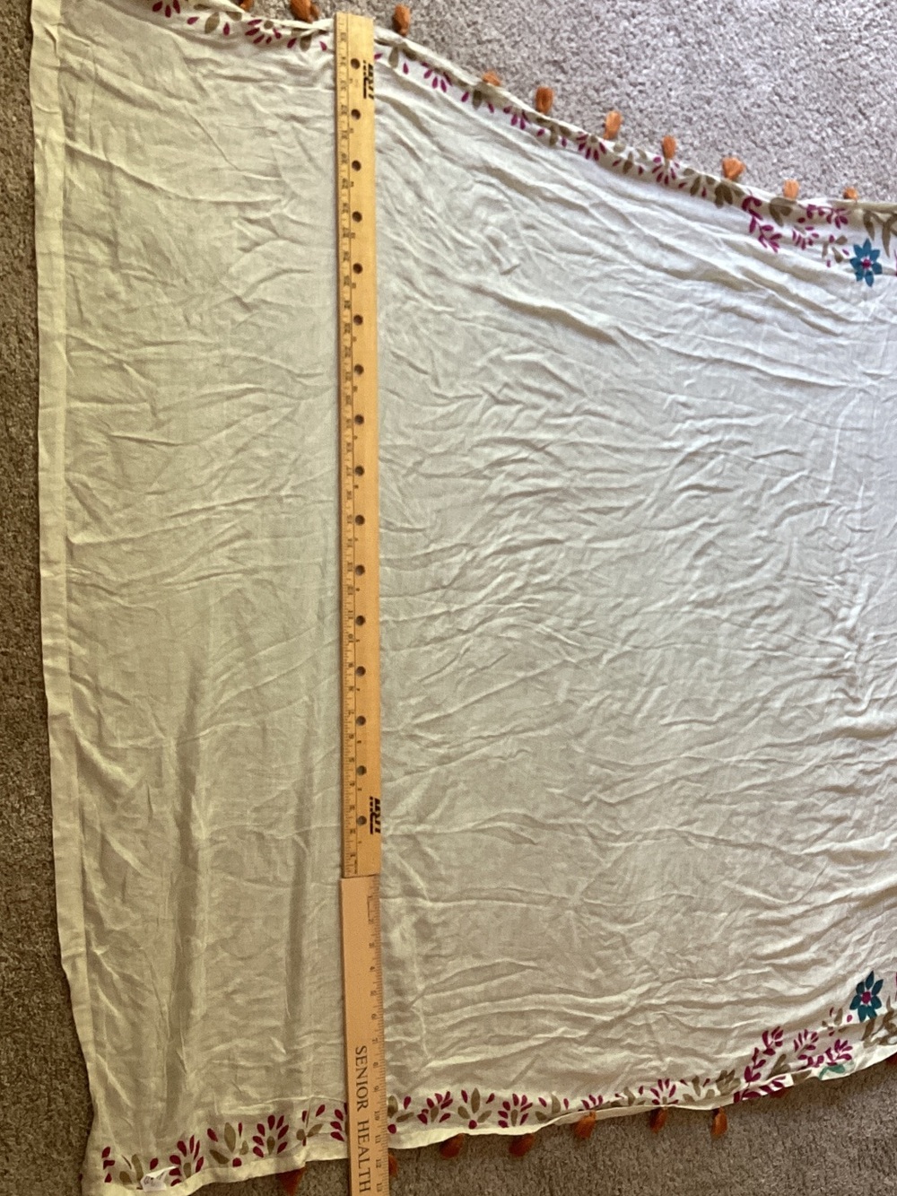 Natural life sheer curtain with tassels set of 2 - Picture 11 of 11